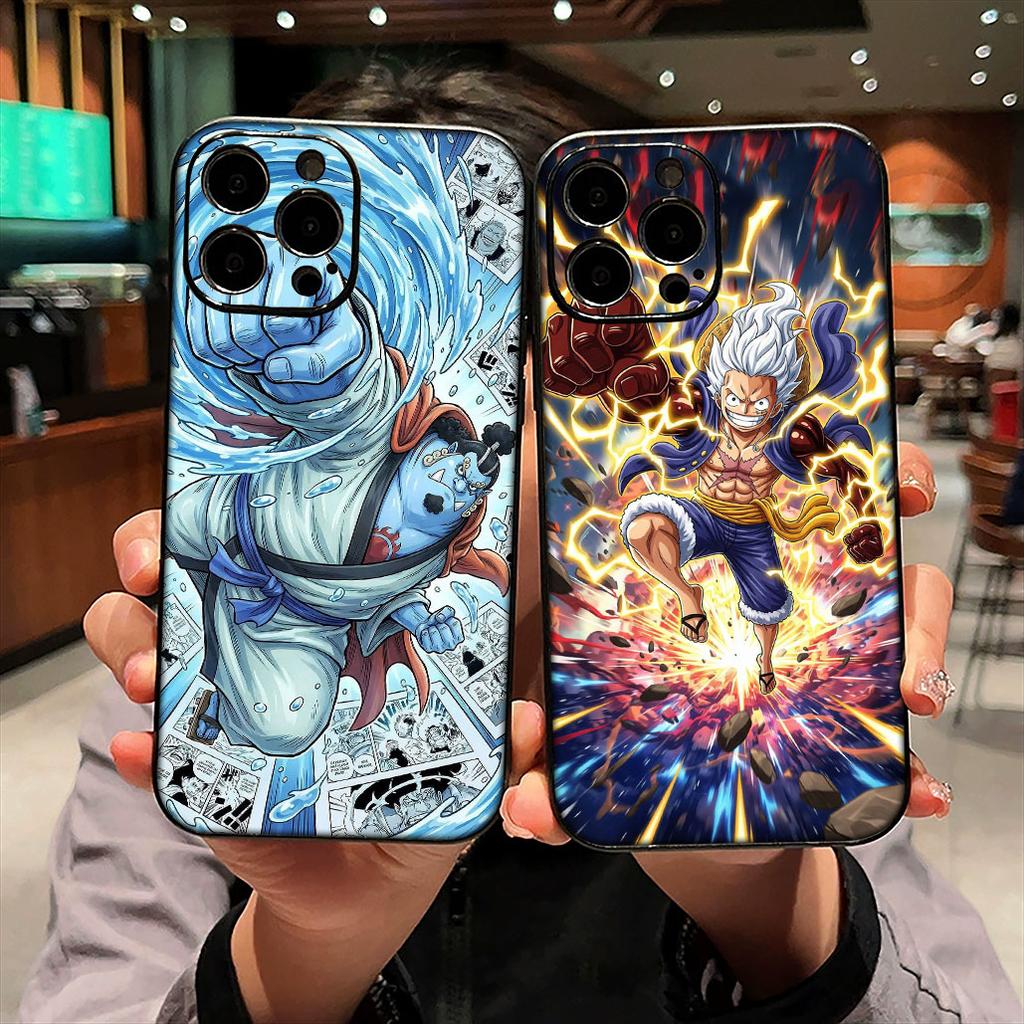for Motorola Moto G54 G05 G24 G55 G75 G85 G15 G57 G86 Power Edge 50 30 Ultra Fusion neo Pro Case Cartoon Jinbe ONE PIECE Luffy