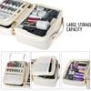 Factory Waterproof Large Capacity Multi-Functional PU Cosmetic Storage Bag Soft Handle Zipper Closure Toiletry Bag
