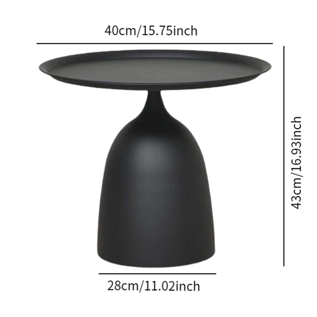 Compact Round Black Table for Drinks And Coffee