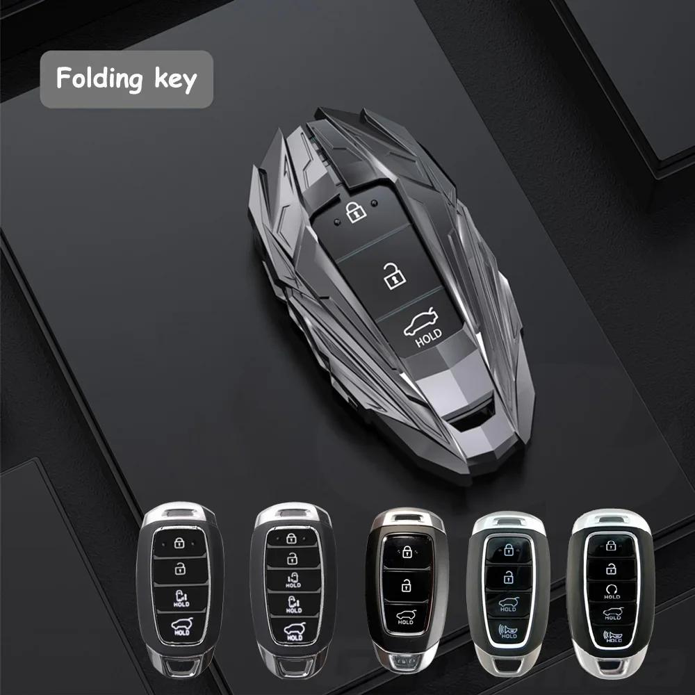 New Zinc Alloy Car Key Case Full Cover Shell Fob For Hyundai Santa I30 Ix35 Encino Kona Solaris Azera Grandeur Elantra Accent Fe