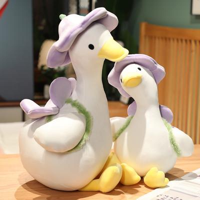 35cm Söt Anka Plyschleksak Mjukt Gosedjur Kawaii Plyschdjur Blomma Anka Kudde Rolig Docka Leksaker för Barn Flickor Födelsedagspresent