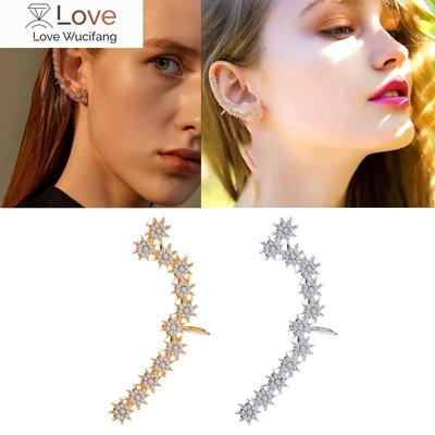 Star Ear Crawler Earrings Sparkly Rhinestone Ear Crawler Earrings For Women Girl