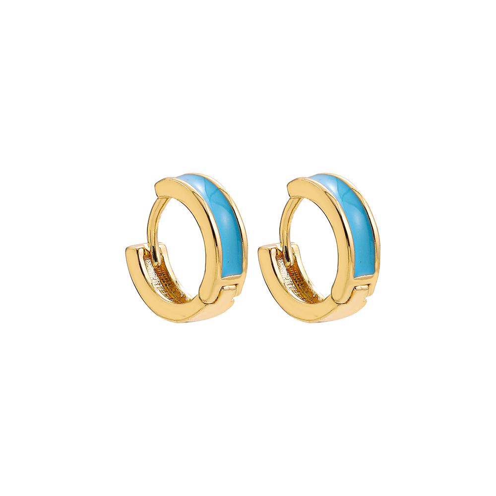 New Fashion Circle Ear Huggie Small Hoop Earrings for Women Cute Candy Color Enamel Round Heart Earrings Party Zircon