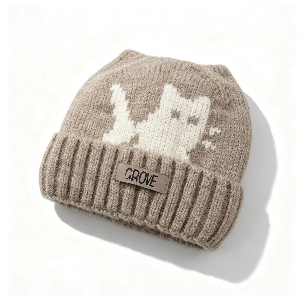 Autumn and Winter Hats, Women's Velvet Warm Cat Ear Wool Hats, Knitted Hats, Ear Protectors, Cold Hats, Small and Versatile Stacking Hats