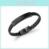 Vintage Black Stainless Steel Bracelet Wholesale Fashion Woven Leather Bracelet Jewelry