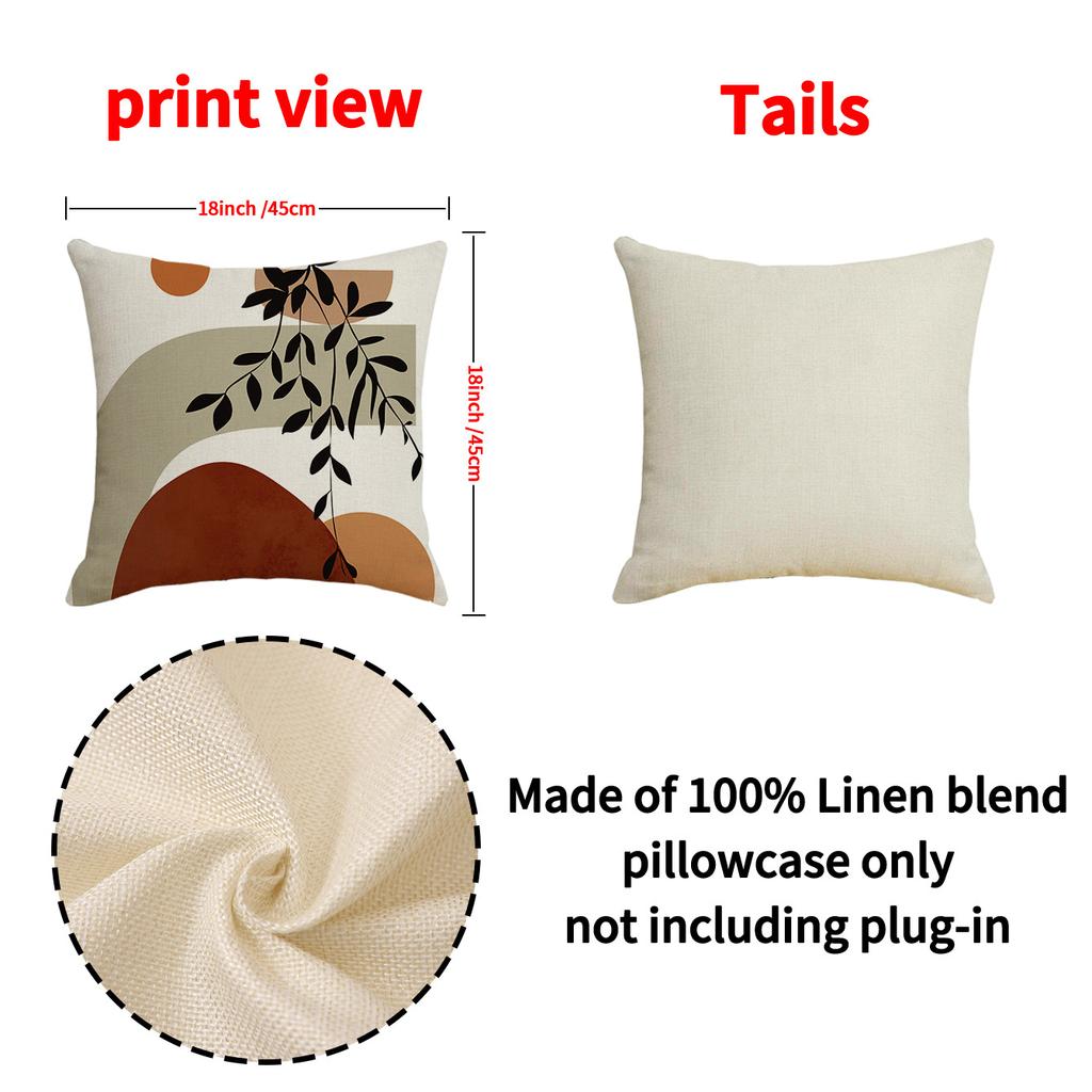Nordic Ins Pillow Case Olive Leaf Sunset Print Decorative Linen Cushion Living Room Versatile Soft Furnishing Sofa Cushion