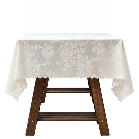 Lace Tablecloth, Wedding Rectangular Table Cloth, Vintage Embossed Floral Lace Table Cover for Tea Party Reception Home Decor
