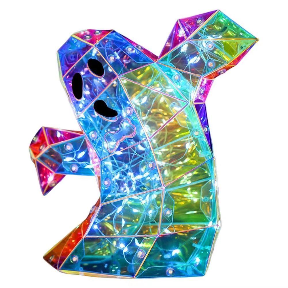 Creative LED Ghost Light Colorful Halloween Party Props Lighted Ghost Figurine  Skull Ornament