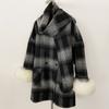 OFTBUY New Winter Women Coat Real Natural Fox Fur Cuff Turn-down Double-faced Woolen Blends Jacket Thick Warm Casual Overwear