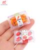 1 Conjunto Mini Supermercado Casa de Bonecas Modelo de Frutas Legumes Com Caixa Transparente Comida Simulada Decoração Acessórios para Casa de Bonecas