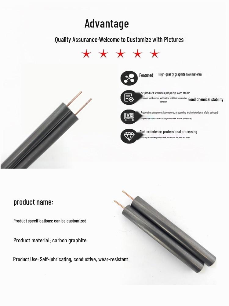 High-Purity Graphite Electrode with Copper Lead Wire for Electrolysis and Electroplating