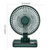 Desktop Clock Fan 90 Egree Shaking Head Height Wind Speed Adjustable 3600mAh Type-C Chargeable Light Portable Fan