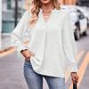 JKASHDK Damesmode Casual Lente Herfst Stippenprint Lange Mouwen V-hals Truien & Lange Mouwen
