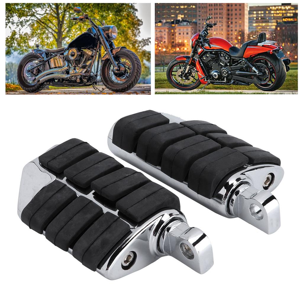 Motorcycle Footpegs Footrest CNC Aluminum Alloy Rubber   Replacement For