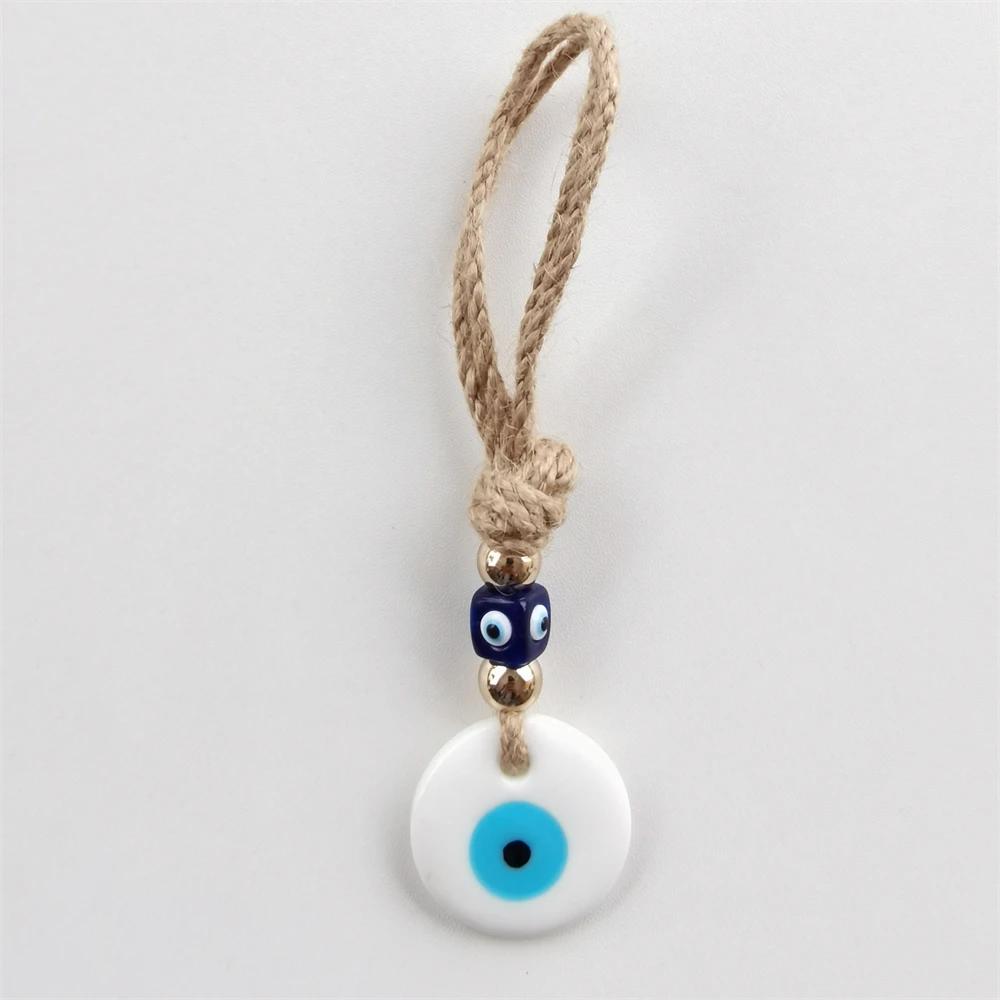 Handcrafted Blue Eye Charm - Evil Eye Pendant, Decorative Glass Wall Hanging with Multiple Color Options, Home Decor