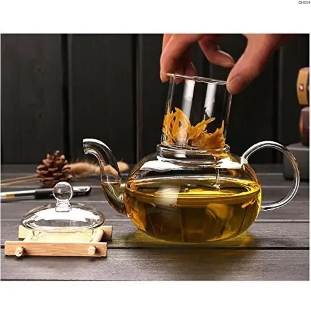 1000ML High Quality Heat Resistant Glass Tea Pot Practical Bottle Flower Tea Cup Glass Teapot with Infuser Tea Leaf Herbal