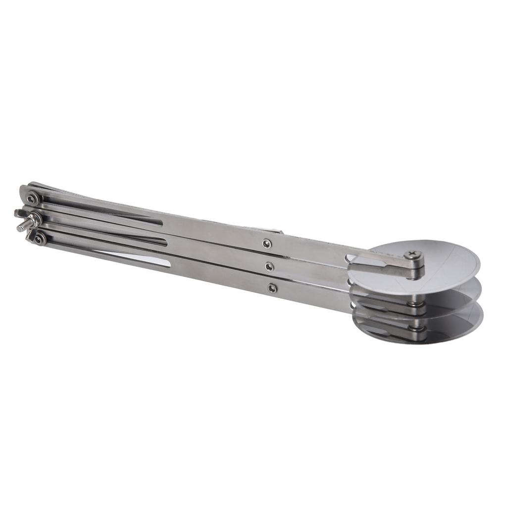 3 Rad Edelstahl Teigschneider Verstellbarer Erweiterter 3 Rad Teigschneider für Teig Pizza Backen Edelstahl