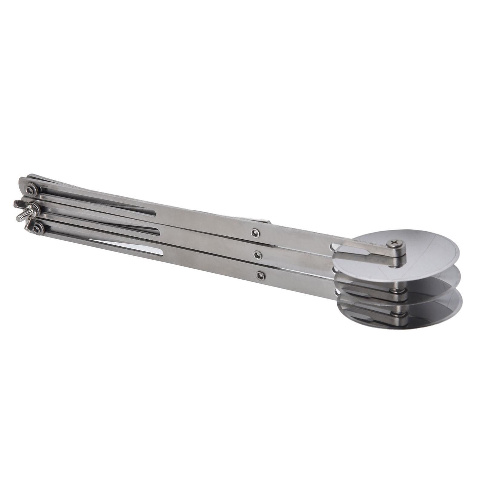 

3-колесный кондитерский резак из нержавеющей стали Регулируемый расширяемый 3-колесный кондитерский резак для теста, пиццы, выпечкиНержавеющая сталь L