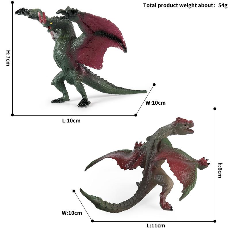 Oenux Original Mythical Chinese Dragon Dinosaurs Action Figures Animals Model Solid PVC Decoration Collection Kids Toy Gift
