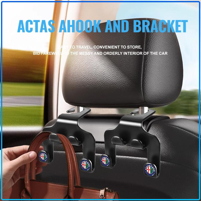 Car Seat Back Hooks Phone Holder Auto Portable Fastener Double Hooks For Alfa Romeo 147 159 Giulietta Giulia Mito Spider Alpha Nheadrest