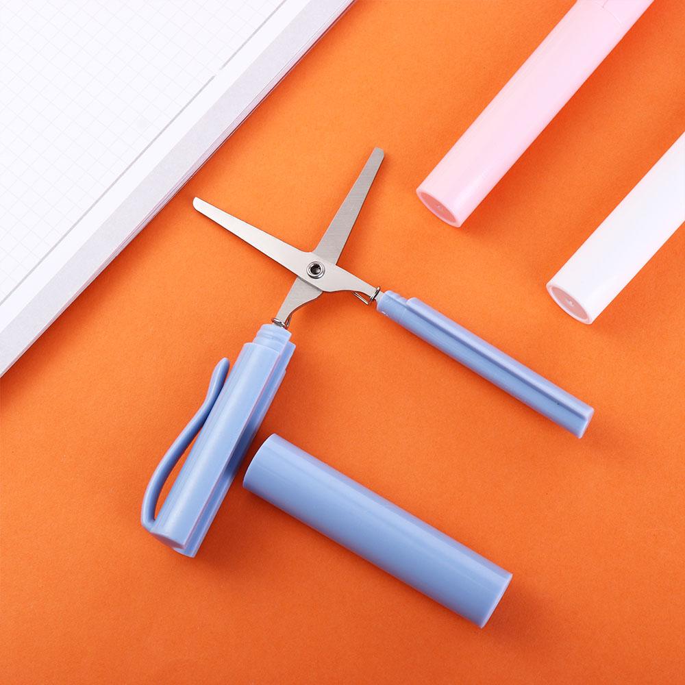 Stationary Student Pen Shape Scissor Handwork Art Tools Safe Folding Scissor Handcraft Scissor