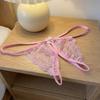 Open Crotch Bow Mesh Lace Panties Hollow Thin Belt Thong Underwear for Women  Ladies