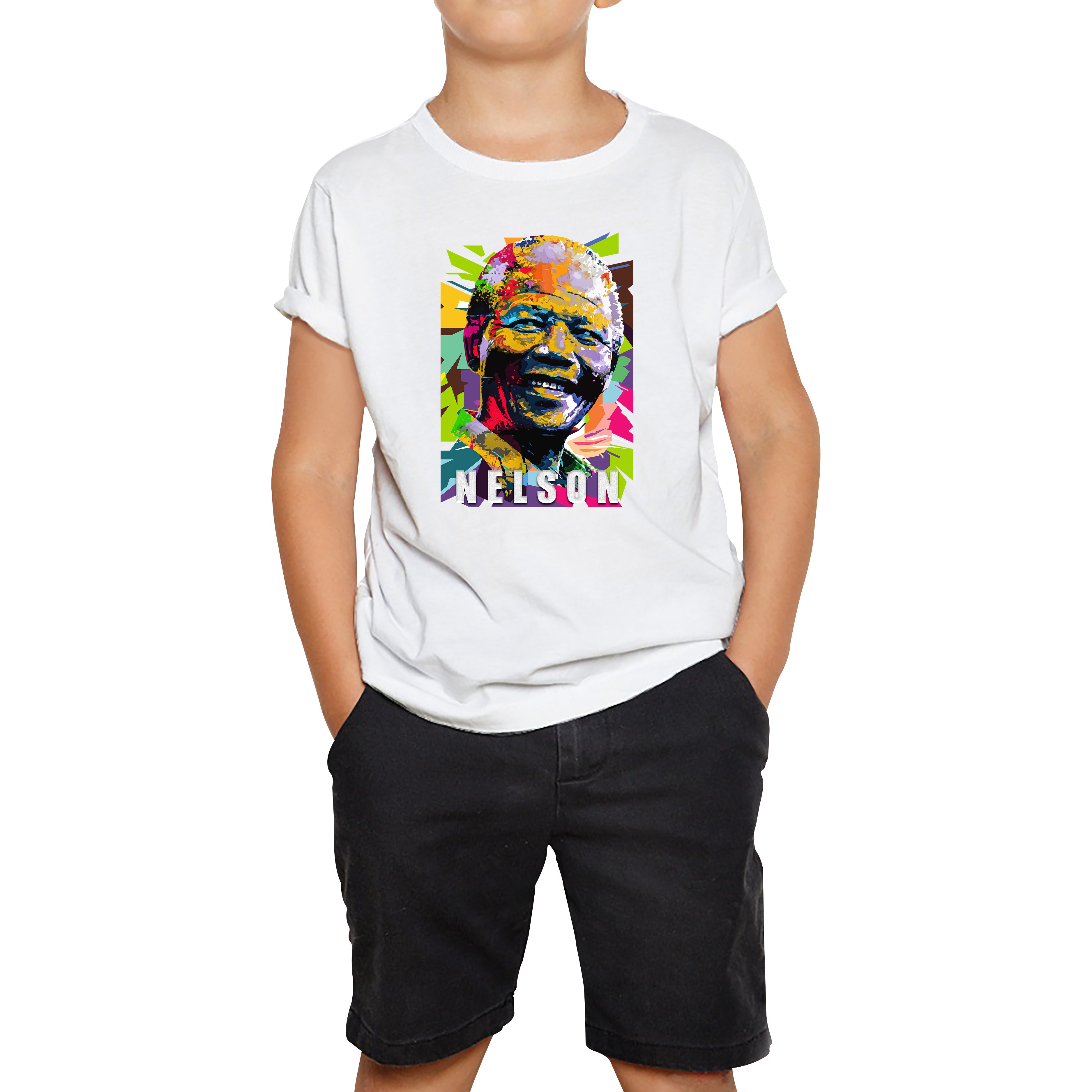 Nelson Mandela African freedom justice Political Leader Former President of South Africa Kids Tee 130