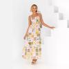Women Spring Sleeveless Print Slim Suspender Camisole Dress Summer Casual A-Line High Waist Backless Long Dresses S-XL