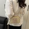 Summer popular women's bags new fresh and beautiful casual letter design trend wide shoulder strap single shoulder messenger bag