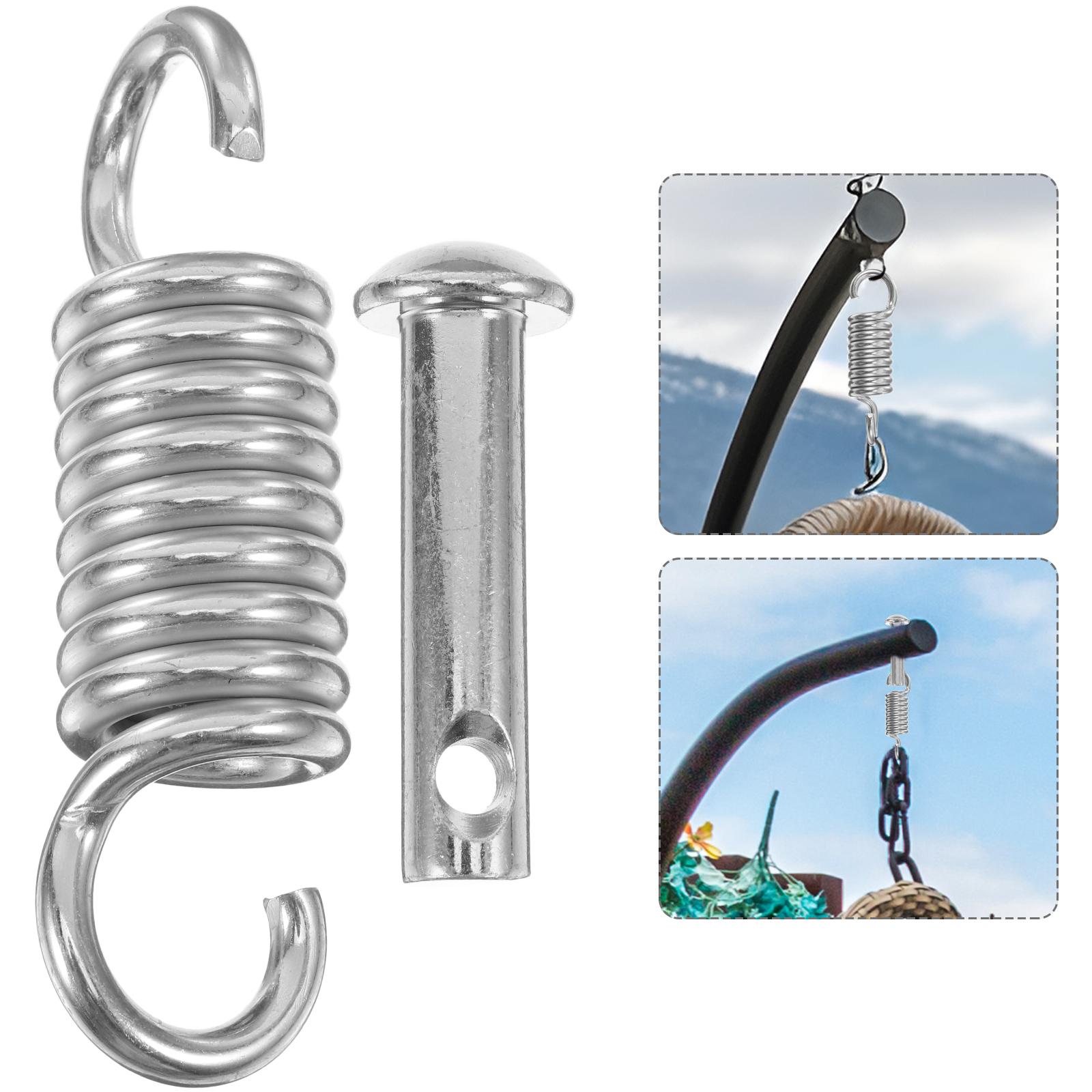 

16Mm 70Mm Pin 6 5Mm 34Mm 130Mm Spring Swing Hanger Hook Extension Kit For Chair Egg Chair Porch Swing Suspension Hooks Hammock серебряный