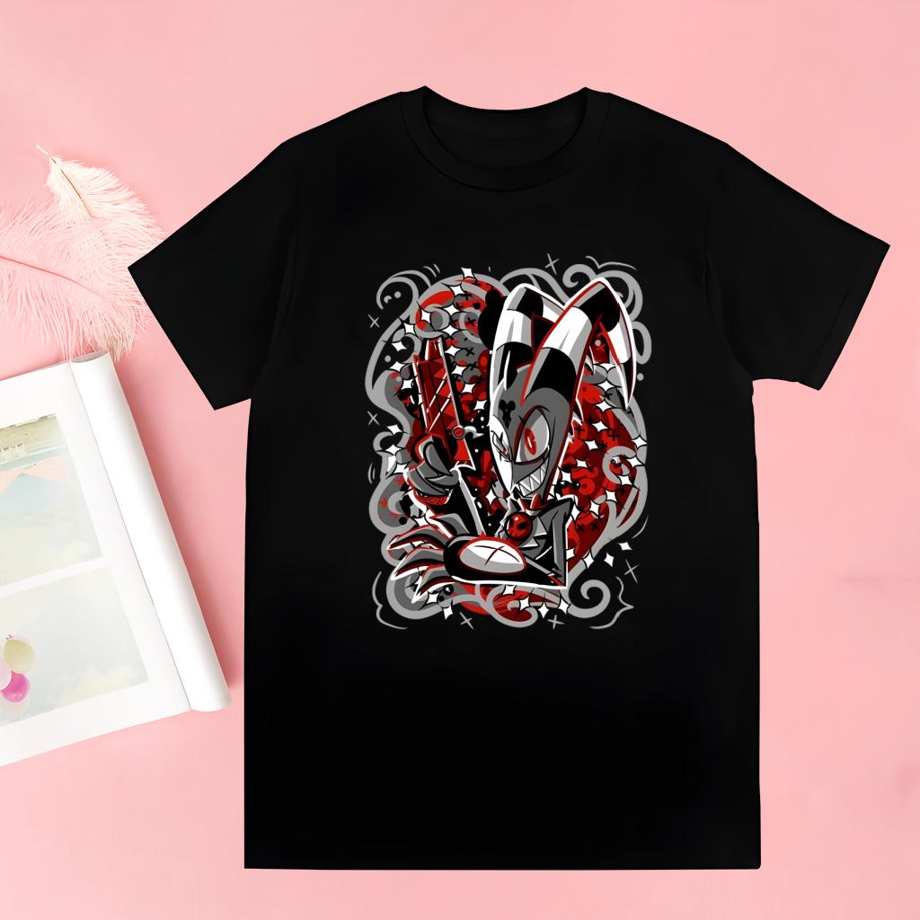 Cartoons Helluva Boss T-Shirt Men Unisex Anime Cartoon Design Men Tee Shirt Homme Summer Tops Short Sleeve Vintage Style