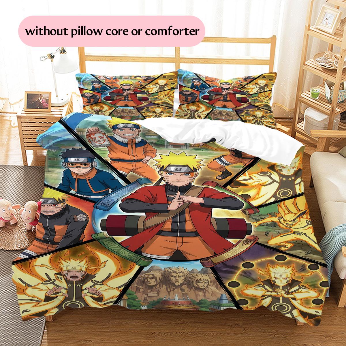 

Naruto All Character & Group Battle Pattern Bedding Home Decoration Festival Gift (1 * duvet cover + 2 * pillowcase, without core) 135x200cm