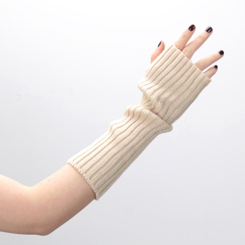 Damen Y2K Mode Armstulpen Weiche Strickhandschuhe Damen Mädchen Halbfinger-Fäustlinge Einfarbig Winter Armstulpen