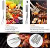 11Pcs Stainless Steel BBQ Grilling Accessories Set, Portable Grill Tools Kit with Storage Bag for Outdoor Camping Backyard