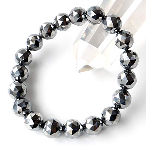 [GOLD STONE] High-Purity Terahertz Ore Star Cut 100-Face Bracelet, 10mm, 99.9999% Purity, Inner Diameter Approximately 17cm