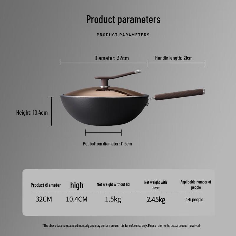 Katemake 32cm Titanium Non-stick Wok