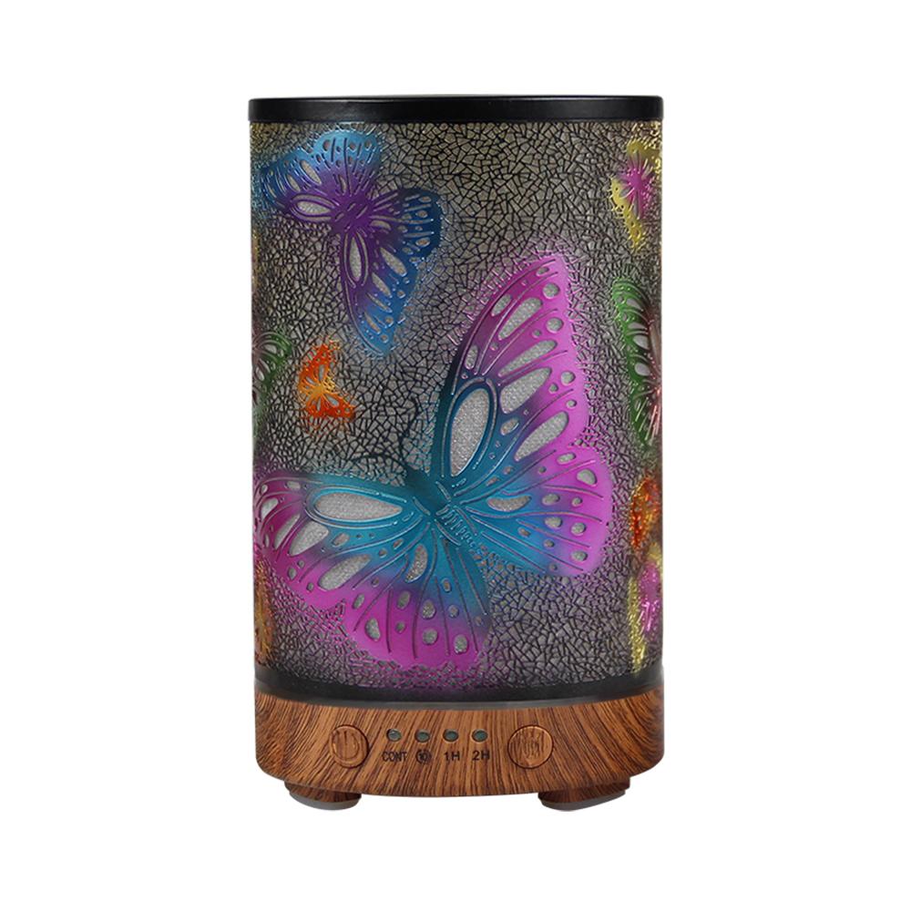 100ml Scent Diffuser Timing Function Colorful Butterfly Electronic Ultrasonic Air Humidifier Mist Maker with LED Night Lights