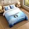 3Pcs Bedding Set Custom Name Text, 1 Sheet 2 Pillowcases Home Bed DecorLazio FC