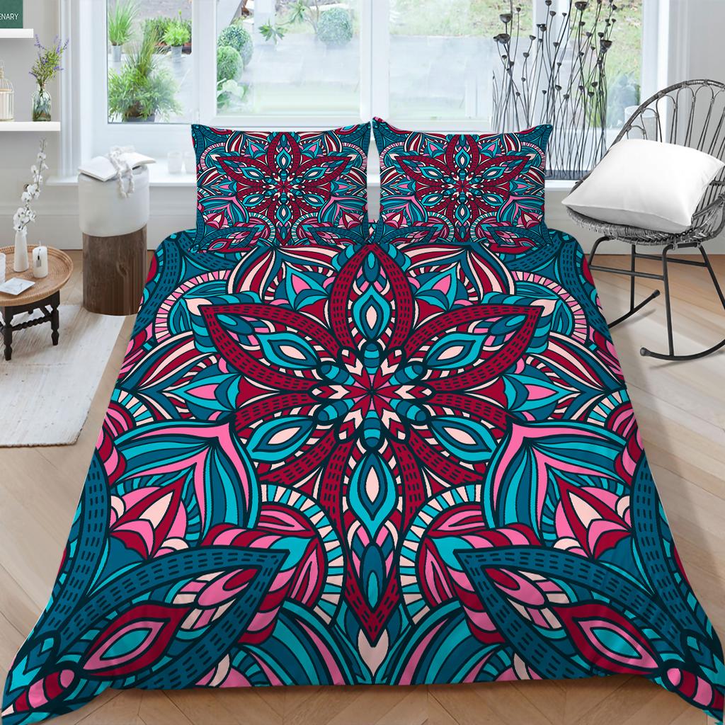3D Bohemian Printed Bedding Single Double Bed Full Size Tropical Pattern Pillowcase and Quilt Cover Comfortable Home Decoration
