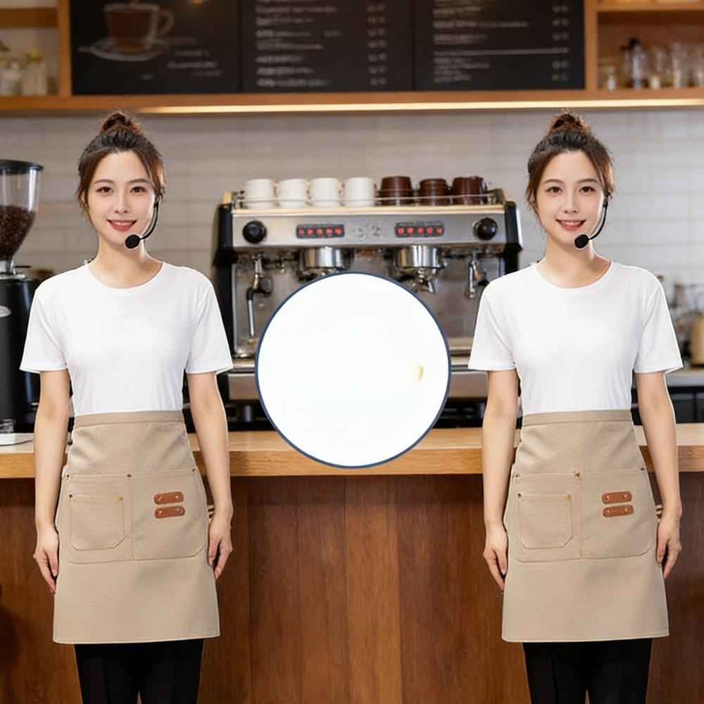 Half Length Waterproof Waist Apron Women Catering Waiter Short Work Apron Restaurant