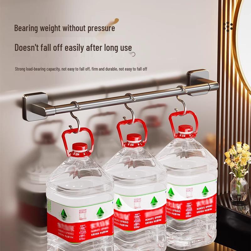 Aviation Aluminum No-Drill Wall-Mounted Towel Rack and Shelf