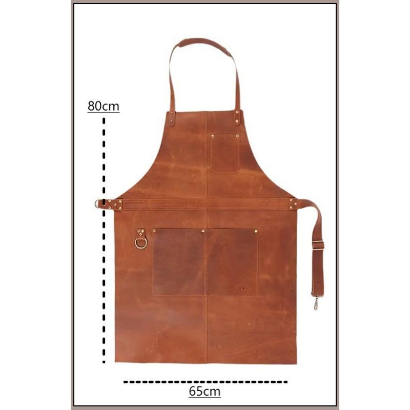 Delantal de Cuero PU Impermeable y a Prueba de Aceite para Barbacoa al Aire Libre, Carpintería, Jardinería, Peto con Tirantes para el Cuello