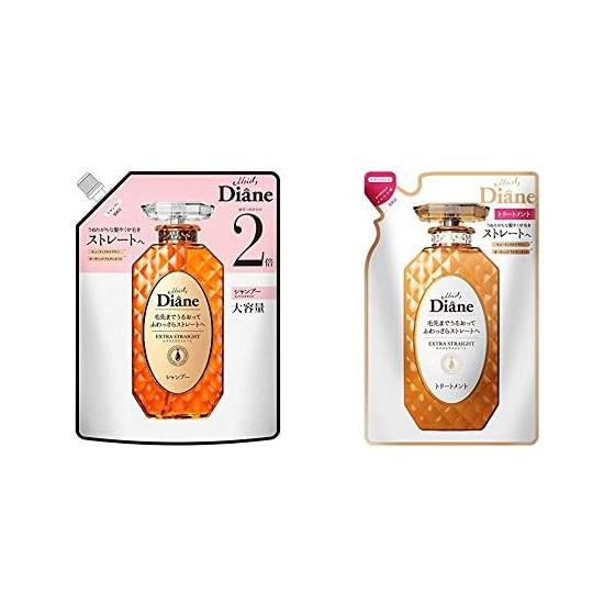 Диана [Покупка набора] Шампунь Moist Diane Perfect Beauty Extra Straight, сменный блок, большой объем 660 мл и Кондиционер Diane Perfect Beauty Extra Straight