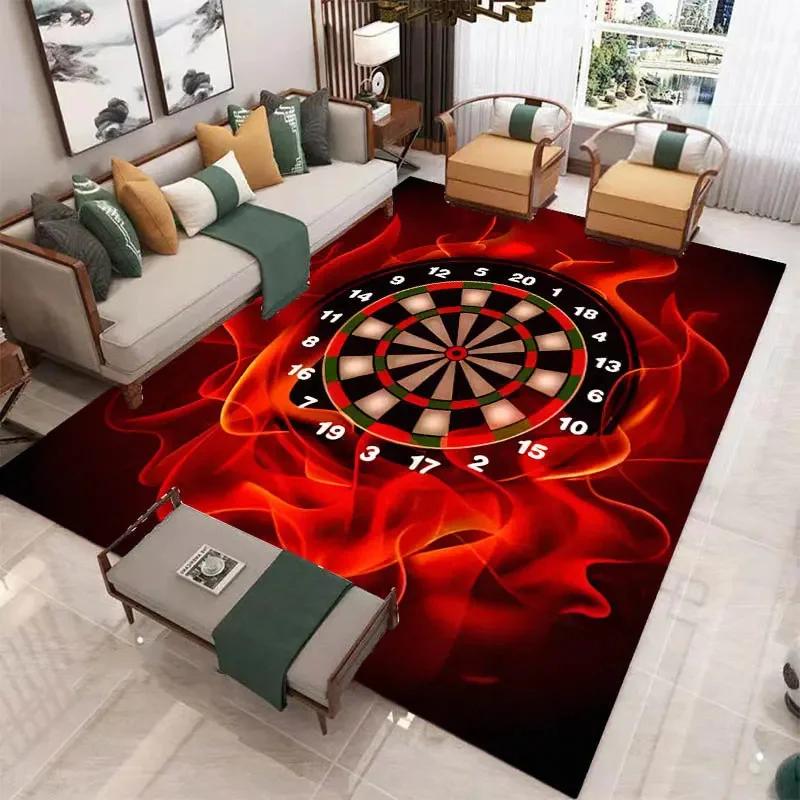 Sport Carpet Dart Board Arrow Floor Mat Dart Target Print Rugs Living Room Game Room Bedroom Rug Non-slip Door Mat Home Decor