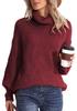 Women's High Neck Cable Knit Pullover Sweater - 2024 Autumn/Winter Collection