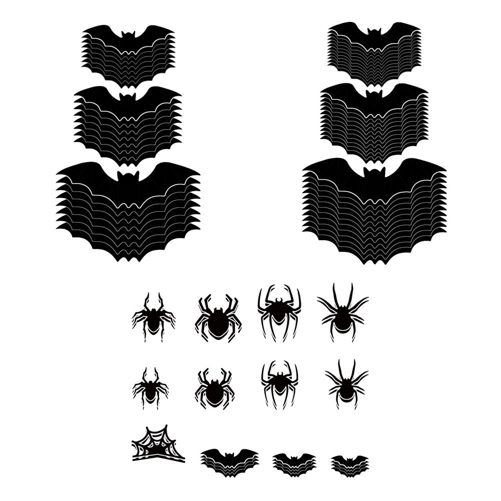 LED Lighted Bat Stickers Removable Glow Wall Stickers Battery Powered Halloween Spider Atmosphere Lamp for Stairs Bedroom Window