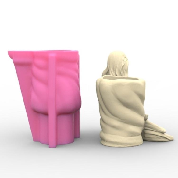 Elegant Merman Shaped Sturdy Silicone Flower Pots Mould Tool Must Have Accessory for Home Use Resin Art Enthusiasts