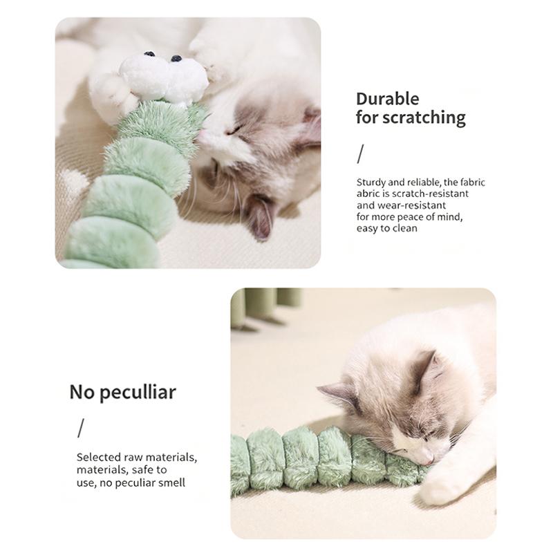 Cat Plush Chew Toy Soft Bite Stick Catnip Kitten Toy Insect Design Cat Pillow Teaser Stick Interactive Cat Chew Toys Supplies