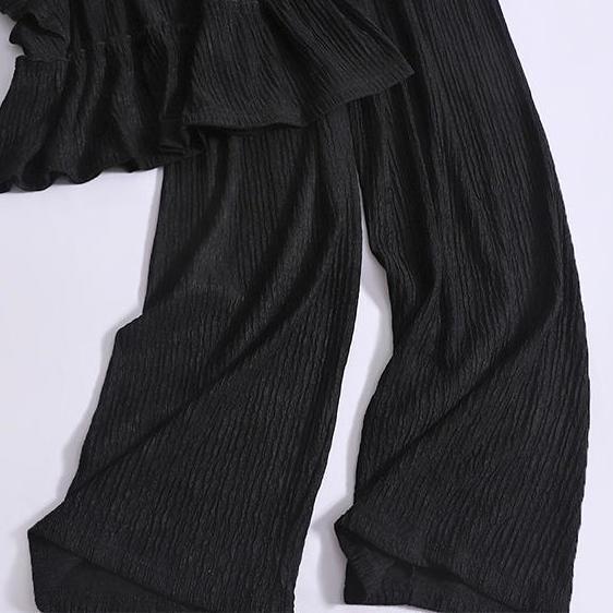 

Trendy Women s Summer Suit: Sleeveless Top & Wide-Leg Pants Two-Piece Set S: 85-100 jin
