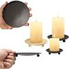 Iron Black Golden Candle Holders Pillar Metal Plate for Wedding Party Festival Candlestick Holder Art Gift Home Decoration